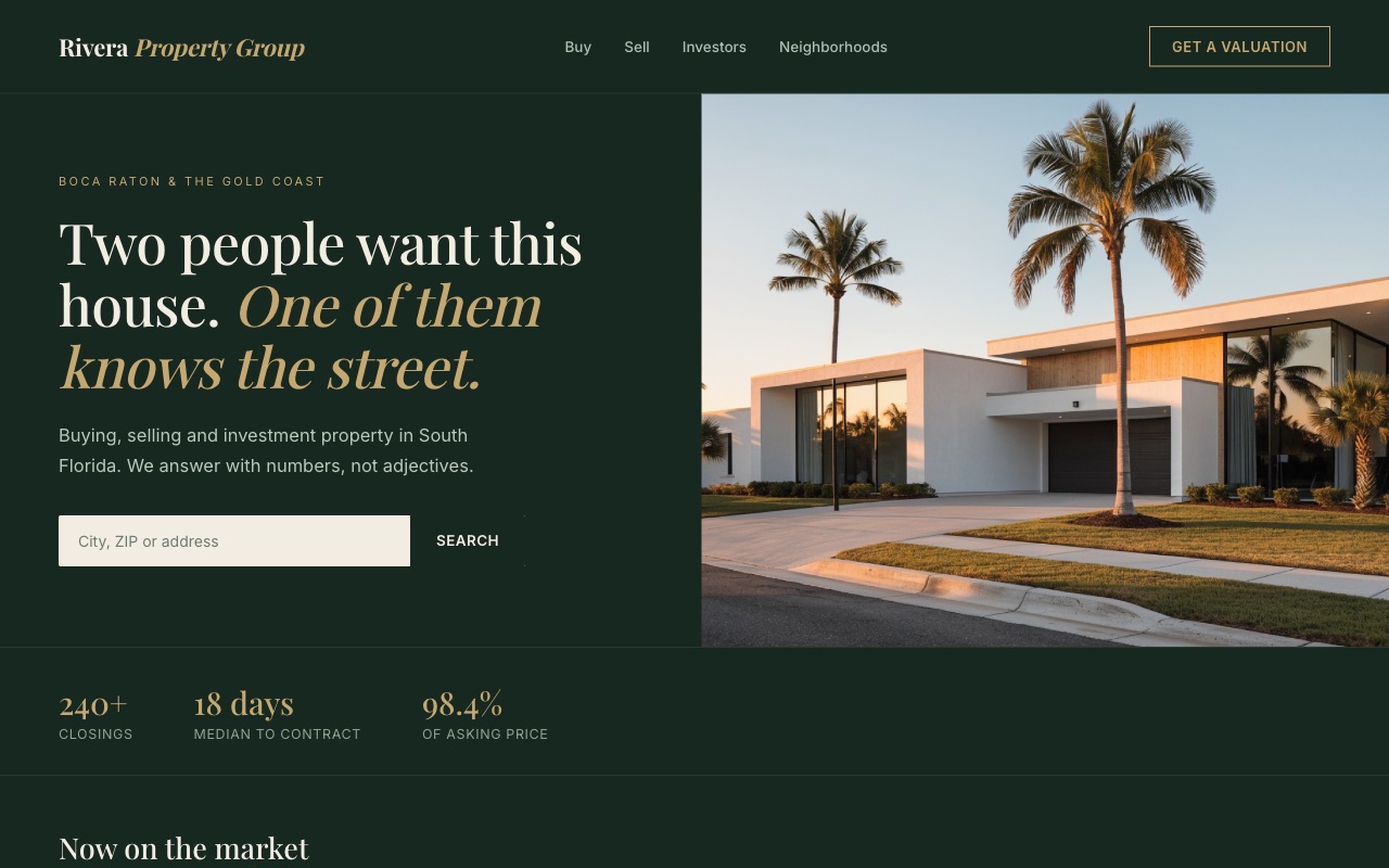 Website design for a real estate group